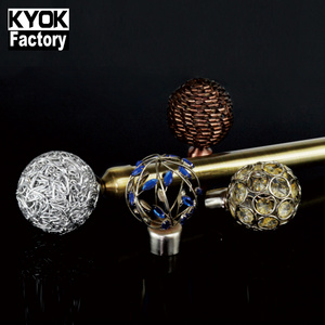 KYOK 2020 home decor curtain poles tracks accessories hollow out iron curtain rod set