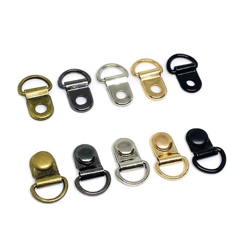 D Rings Stud Rivet Hook Buckles D-Ring Hangers for Shoes Picture Photo Frame Bag Strap DIY Craft Accessories Metal