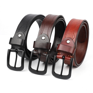 Luxury Brand Men Pin Buckle Belt Genuine Cow Leather Belt for Men Vintage Leather Belts OEM Customized Logo Hide Accepted