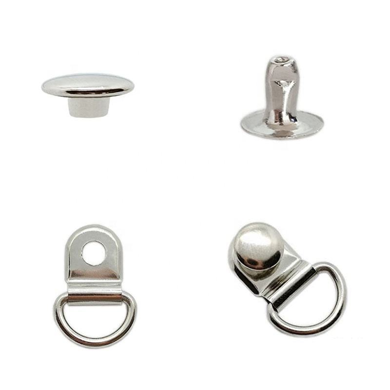 D Rings Stud Rivet Hook Buckles D-Ring Hangers for Shoes Picture Photo Frame Bag Strap DIY Craft Accessories Metal