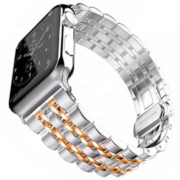 Factory Stainless Steel Band For iWatch 8 s 7 6 se  Butterfly Buckle Strap