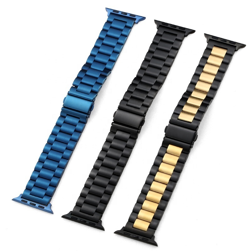 For Apple slim watch Band Strap Stainless Steel Metal Link beading Bracelet Bands Strap Compatible for iwatch 1/2/3/4/5 series