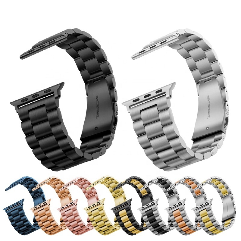 For Apple slim watch Band Strap Stainless Steel Metal Link beading Bracelet Bands Strap Compatible for iwatch 1/2/3/4/5 series