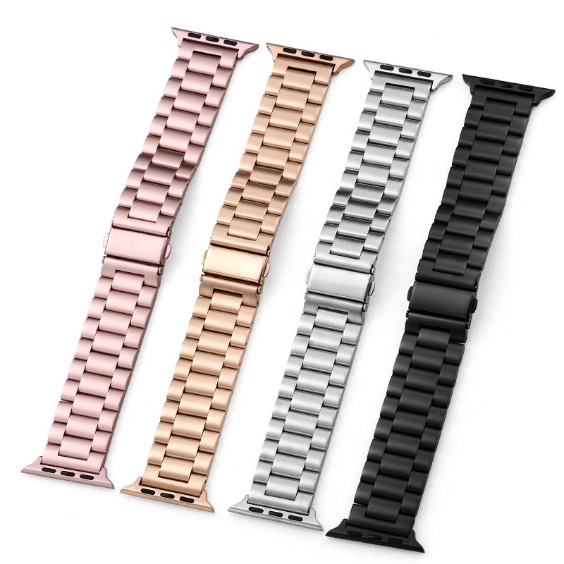 For Apple slim watch Band Strap Stainless Steel Metal Link beading Bracelet Bands Strap Compatible for iwatch 1/2/3/4/5 series