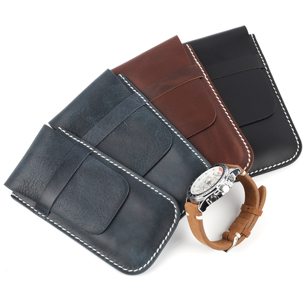 High Quality Genuine Cow Leather Bag Most Popular Luxury Watch Pouch Soft OEM Protective Watch Bag For ROLX Watch Pouch