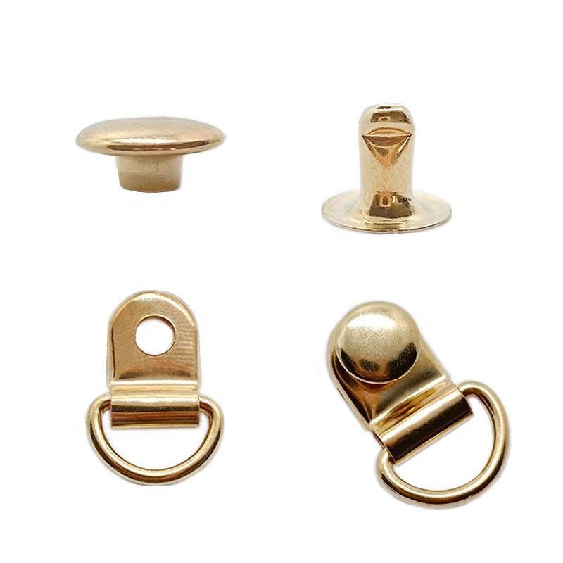 D Rings Stud Rivet Hook Buckles D-Ring Hangers for Shoes Picture Photo Frame Bag Strap DIY Craft Accessories Metal