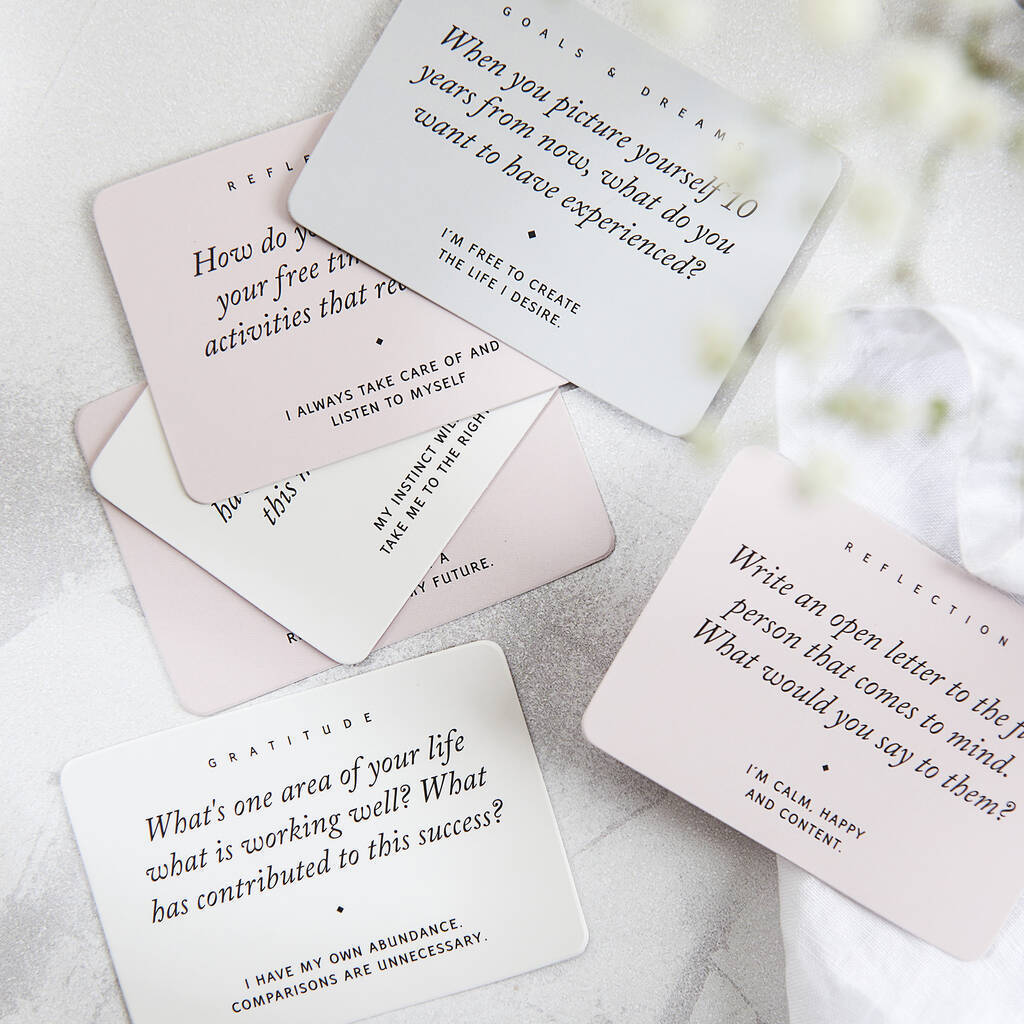 LABON Custom Printing Positive Feel Good Mini Pink Mental Health Affirmation Deck Journal Cards