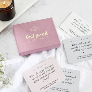 LABON Custom Printing Positive Feel Good Mini Pink Mental Health Affirmation Deck Journal Cards