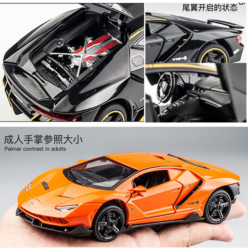 Hot selling Lambo sports car alloy car model ornaments for children and boys simulation toy car box packaging