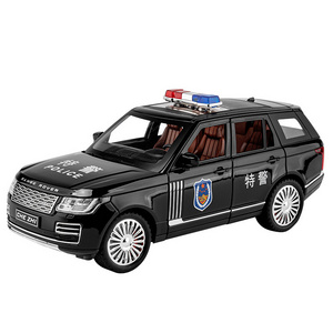 Genuine 1: 24 Land Rover Range Rover Police Alloy Car Model Simulation Large Special Police Car Model Children's and Boys Toy