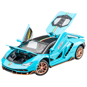 Hot selling 1:24 Lamborghini LP770 sports car alloy car model sound and light return male toy car model ornament collection