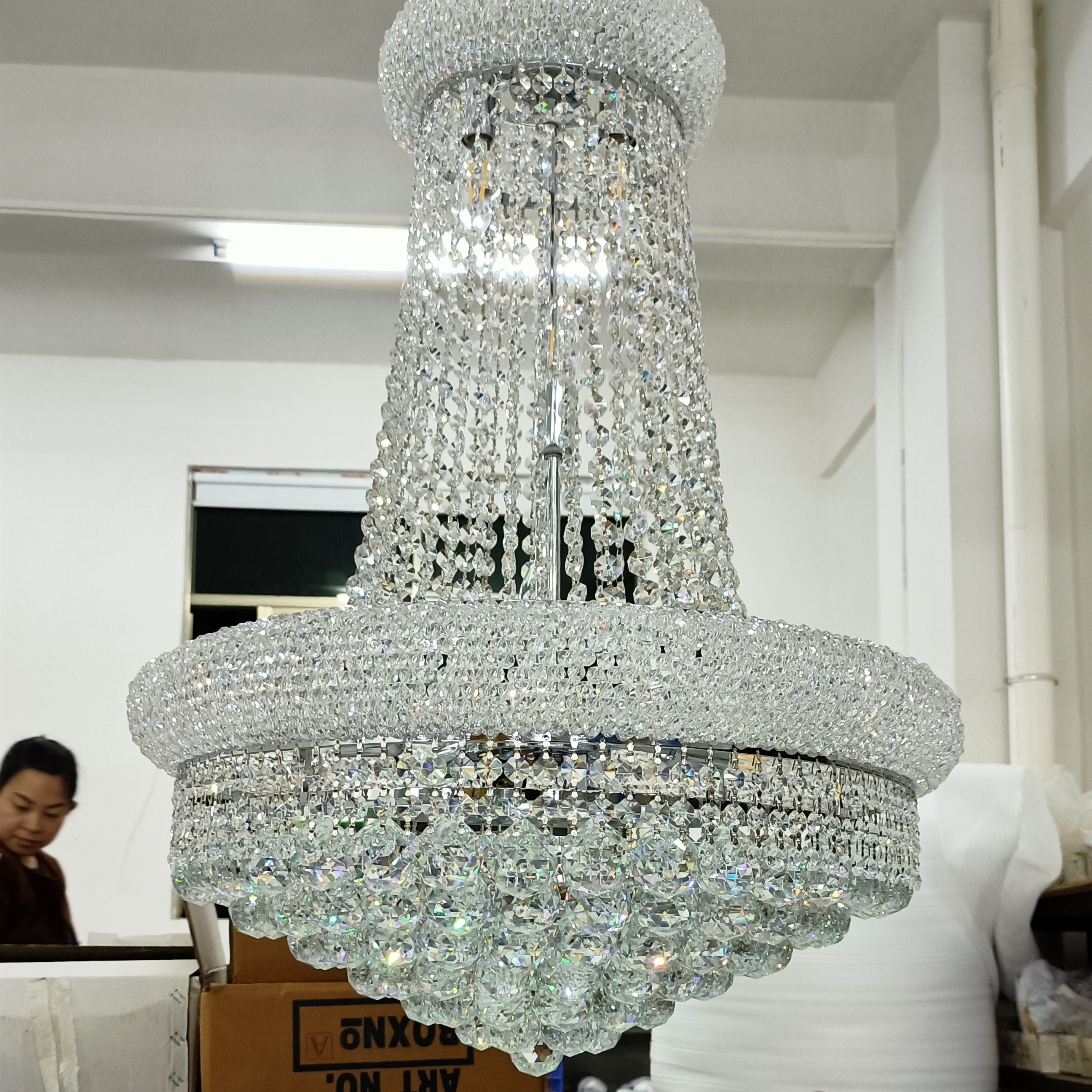 Wholesale custom New pendant lights European Gold Empire Luxury Crystal Chandelier For Wedding Hall &Hotel Home