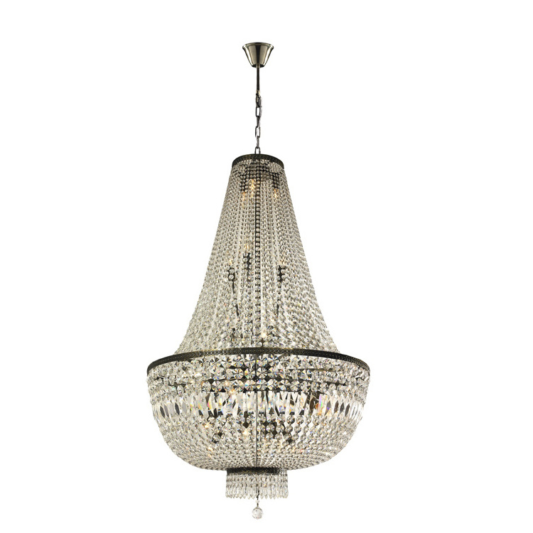 Luxury Crystal Chandelier French Empire Metal Pendant Light Fixture Lamp