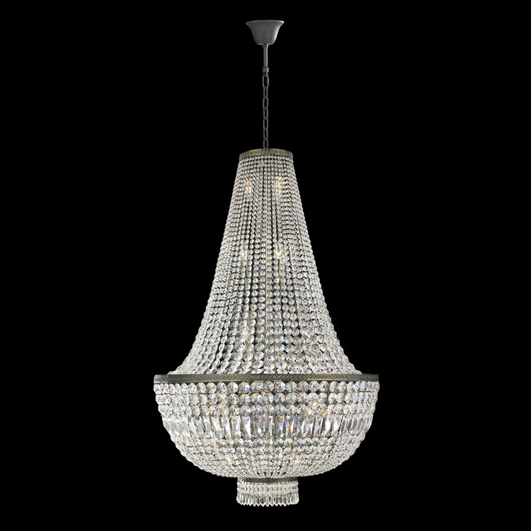 Luxury Crystal Chandelier French Empire Metal Pendant Light Fixture Lamp