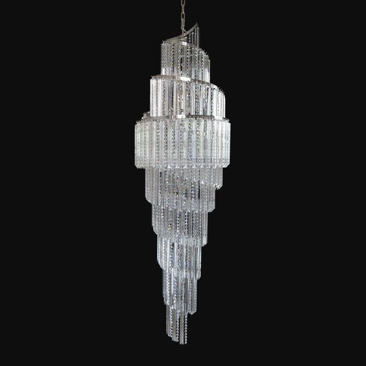 K9 crystal chandelier luxury hotel Lobby lighting pendant lights for staircase high ceiling