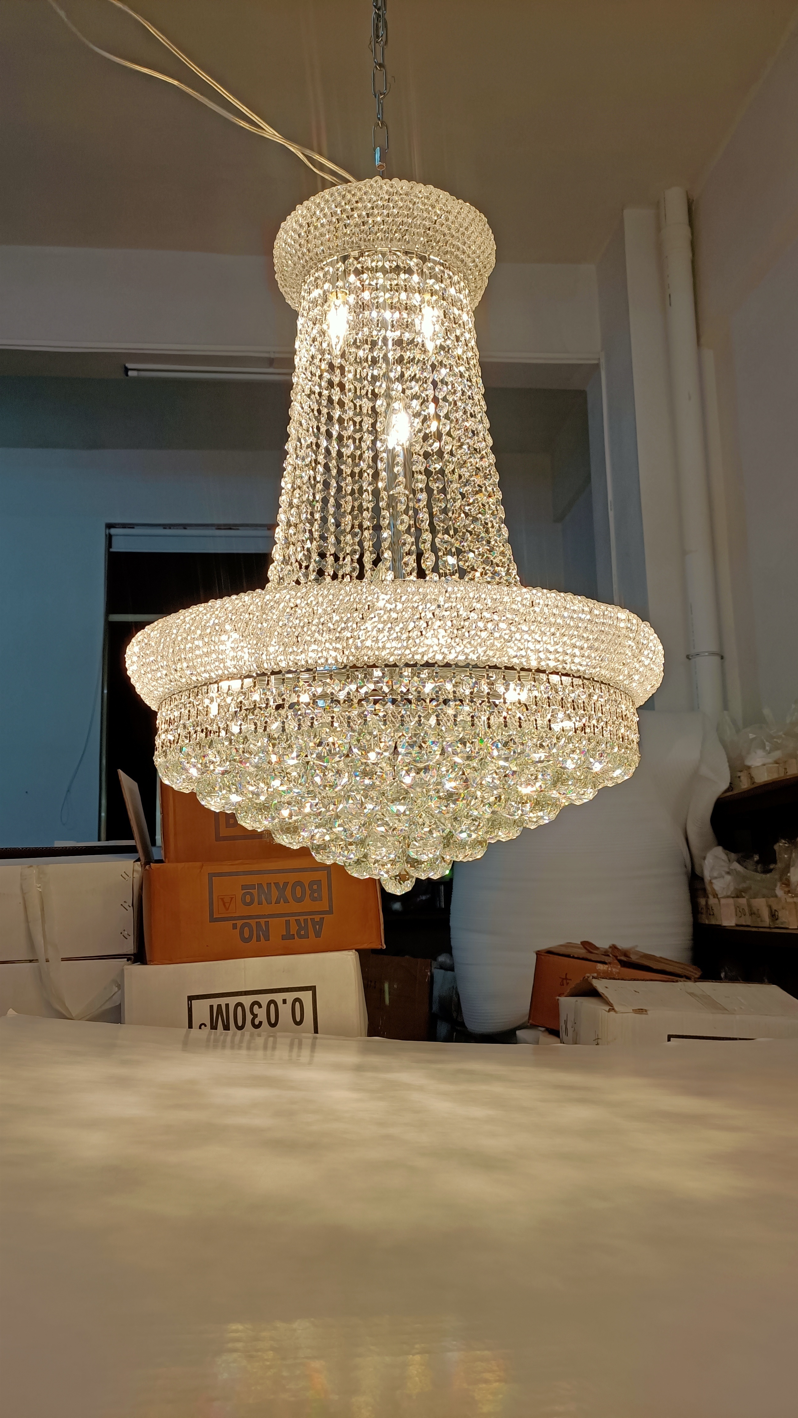 Wholesale custom New pendant lights European Gold Empire Luxury Crystal Chandelier For Wedding Hall &Hotel Home