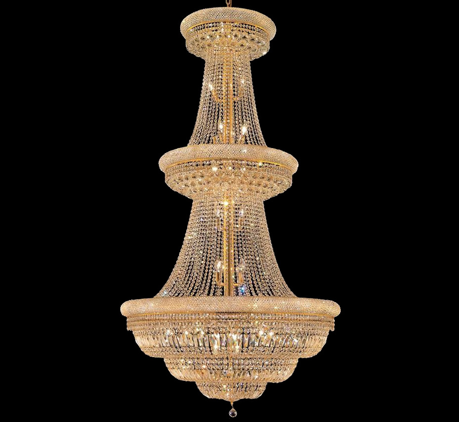 Luxury 3-tier Golden Crystal Chandelier with Chain Traditional Hotel Home LED Modern Nordic Island Led Pendant Light AC 85-265V