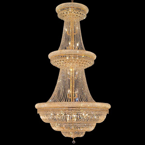 Luxury 3-tier Golden Crystal Chandelier with Chain Traditional Hotel Home LED Modern Nordic Island Led Pendant Light AC 85-265V