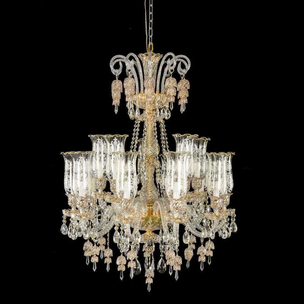 Zhongshan Lighting Manufacturer Luxury Golden Traditional Crystal Chandelier For Wedding Banquet Large pendant light For Hotel