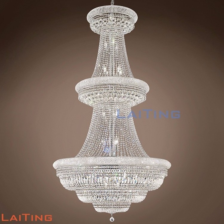 Luxury 3-tier Golden Crystal Chandelier with Chain Traditional Hotel Home LED Modern Nordic Island Led Pendant Light AC 85-265V