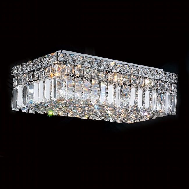 Rectangular crystal ceiling light LED Flush Mounted Bedroom Dining Room chandelier