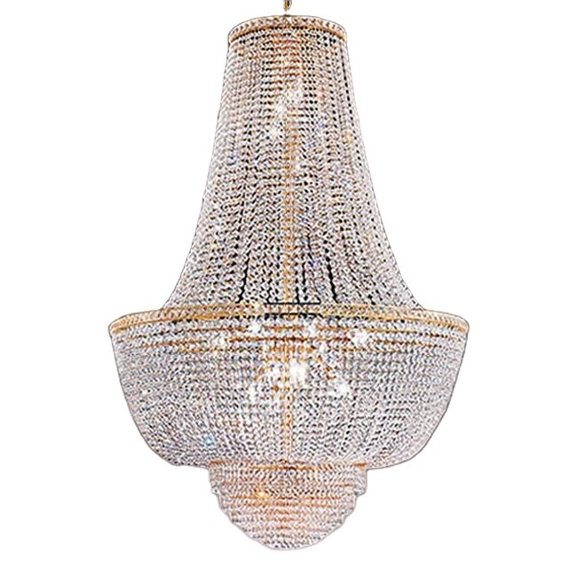 Custom Big Luxury Hotel Project European Interior Design Ceiling Crystal Chandelier Pendant Lighting for Hallway Palace