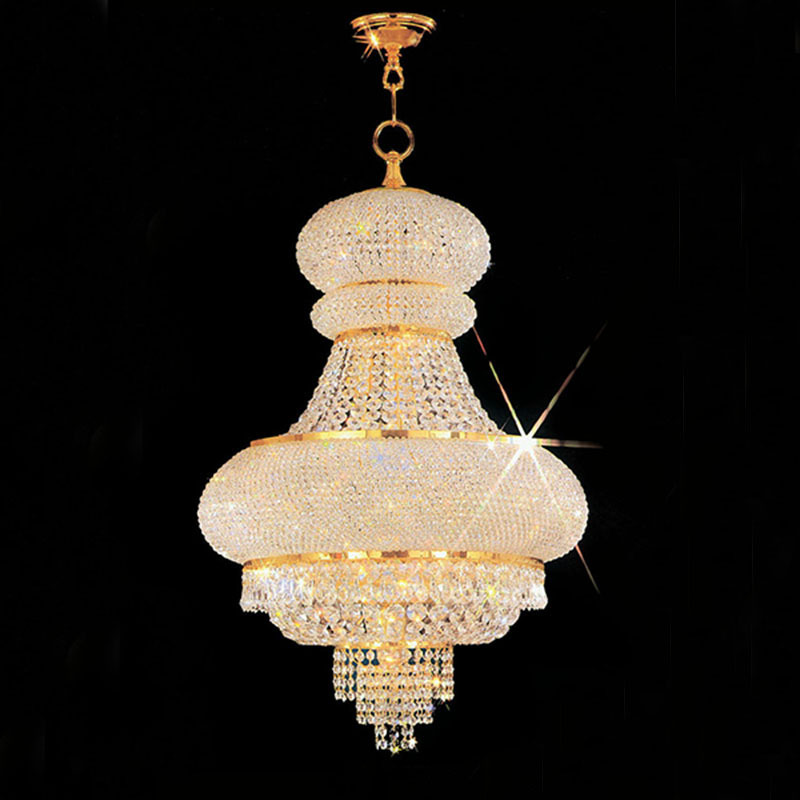 Factory Wholesale Modern Luxury Decor Brass K9 Crystal Ceiling Light Fixture Hallway Aisle Pendant Lamp Chandelier