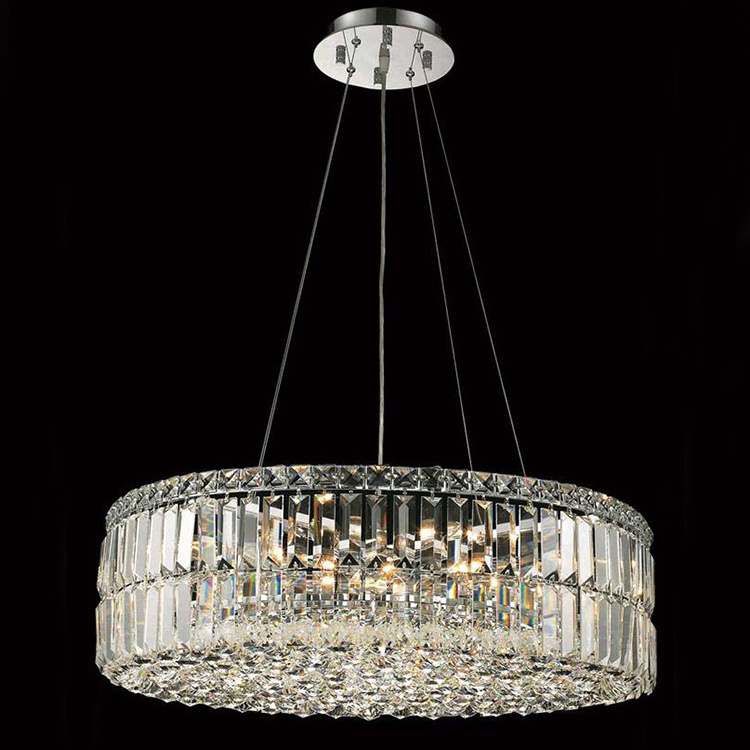 Modern Ceiling Luxury square circle crystal chandelier lamp art pendant light fixture