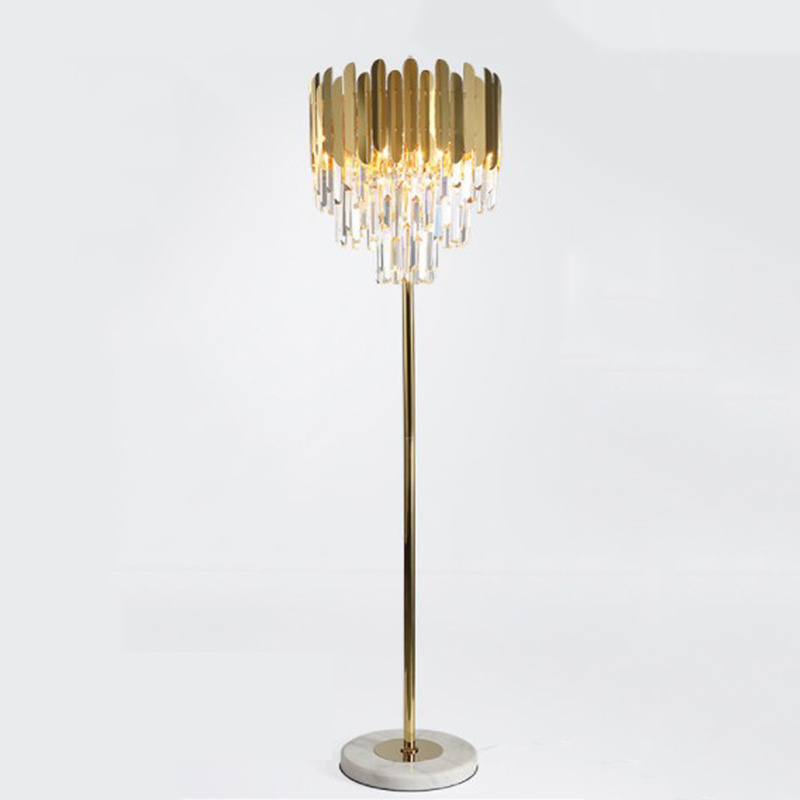 Led e14 Postmodern Art Deco Stainless Steel Crystal Marble Golden LED Lamp LED Light LED Floor Lamp