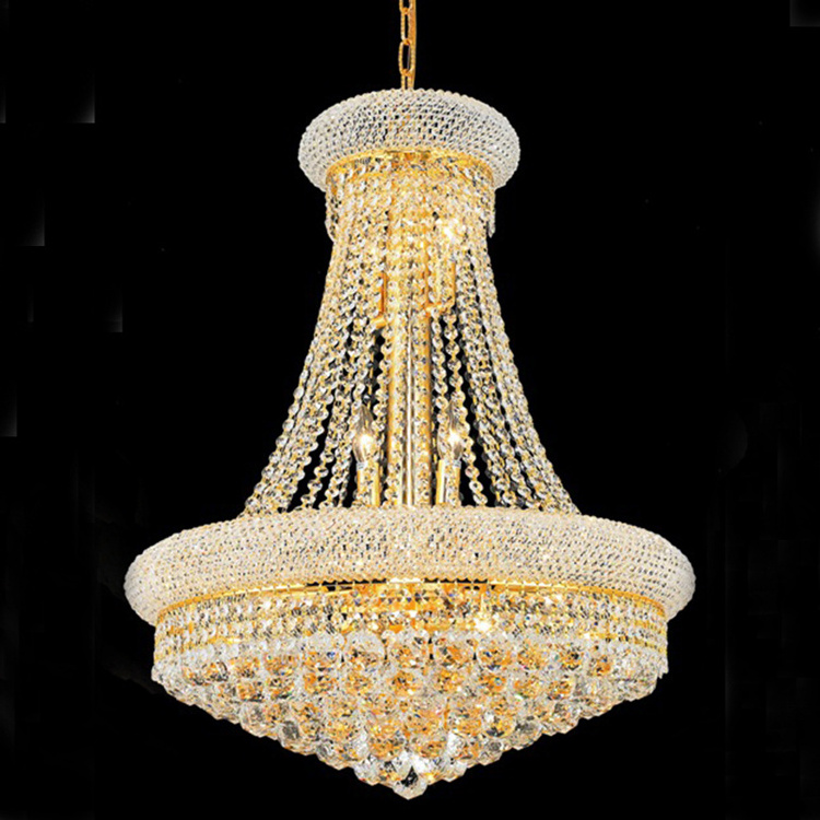 Wholesale custom New pendant lights European Gold Empire Luxury Crystal Chandelier For Wedding Hall &Hotel Home