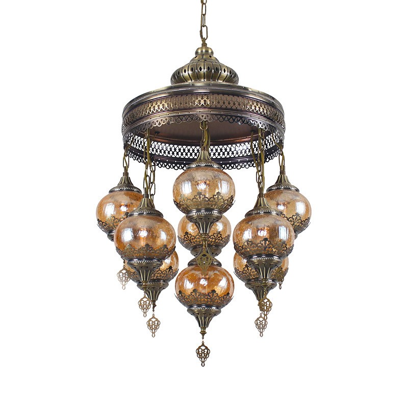 restaurant chandelier Turkey vintage exotic ethnic style cafe hollow carved coffee coffee chandelier