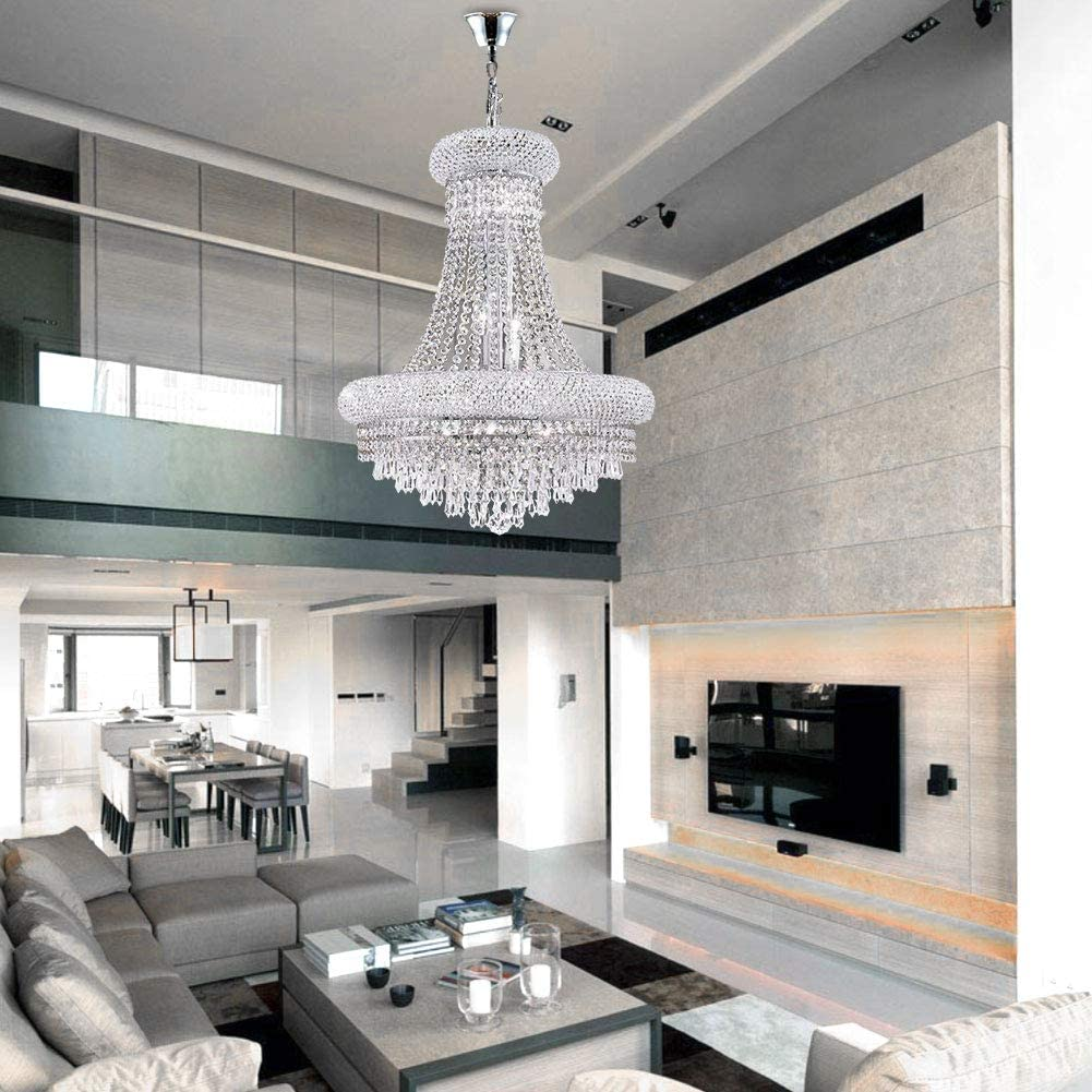 New Elegant Luminary Large Crystal Chandelier Luxury Pendant Lamp Lighting For Living Room Dining Room