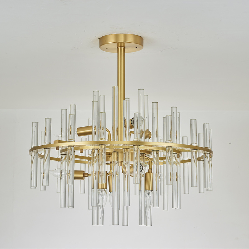 Gold Modern Glass Chandelier Lighting Living Dining Room LED Hanging Light Fixture Luxury Home Decoration Lamps