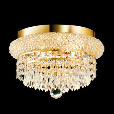 Kitchen Lighting Flush Mount Round Ceiling Lamp LED Contemporary Chandelier Gold Top K9 Crystal 20