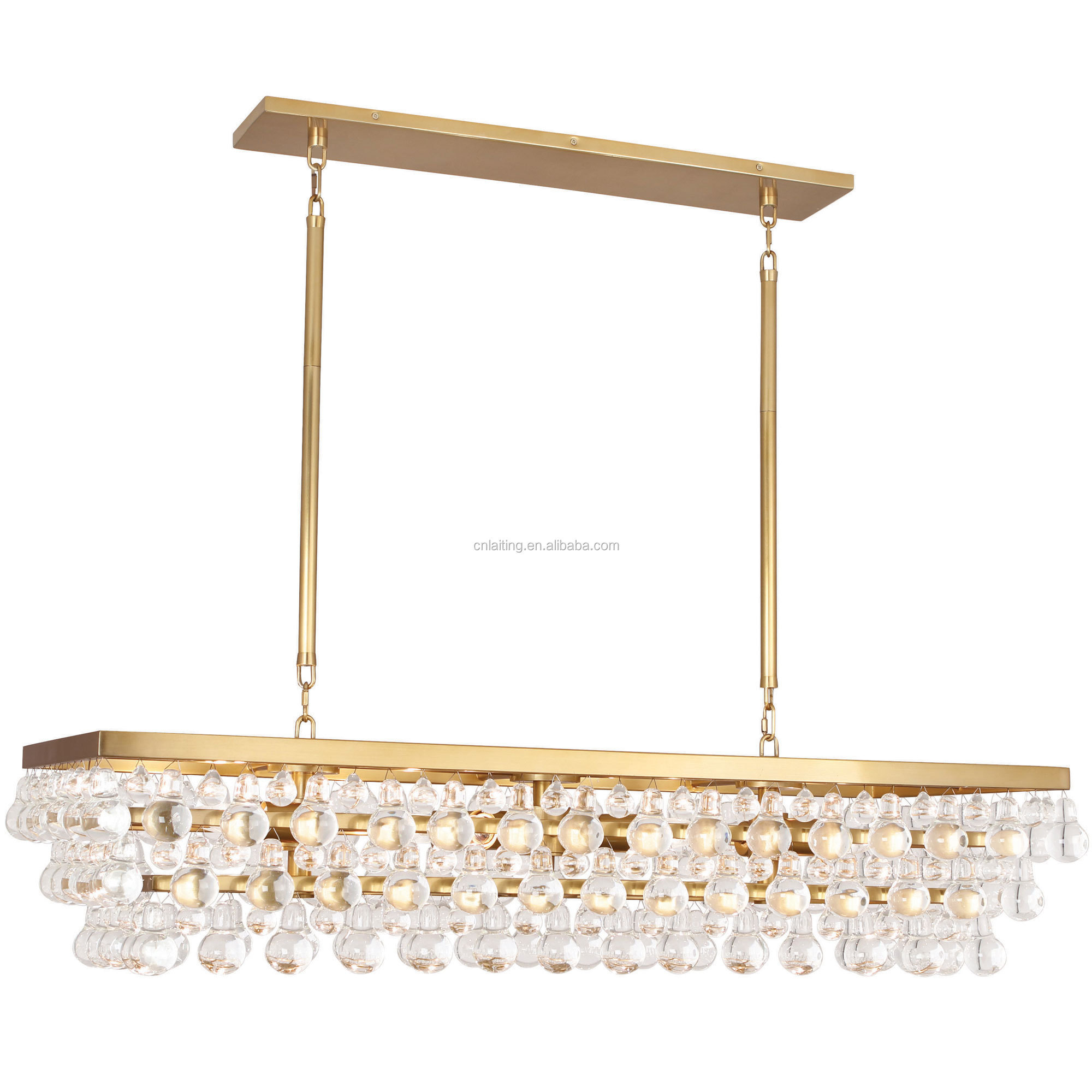 American Style  Rectangle Chandelier Modern crystal Pendant Lighting Fixture