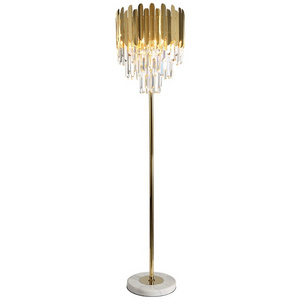 Led e14 Postmodern Art Deco Stainless Steel Crystal Marble Golden LED Lamp LED Light LED Floor Lamp