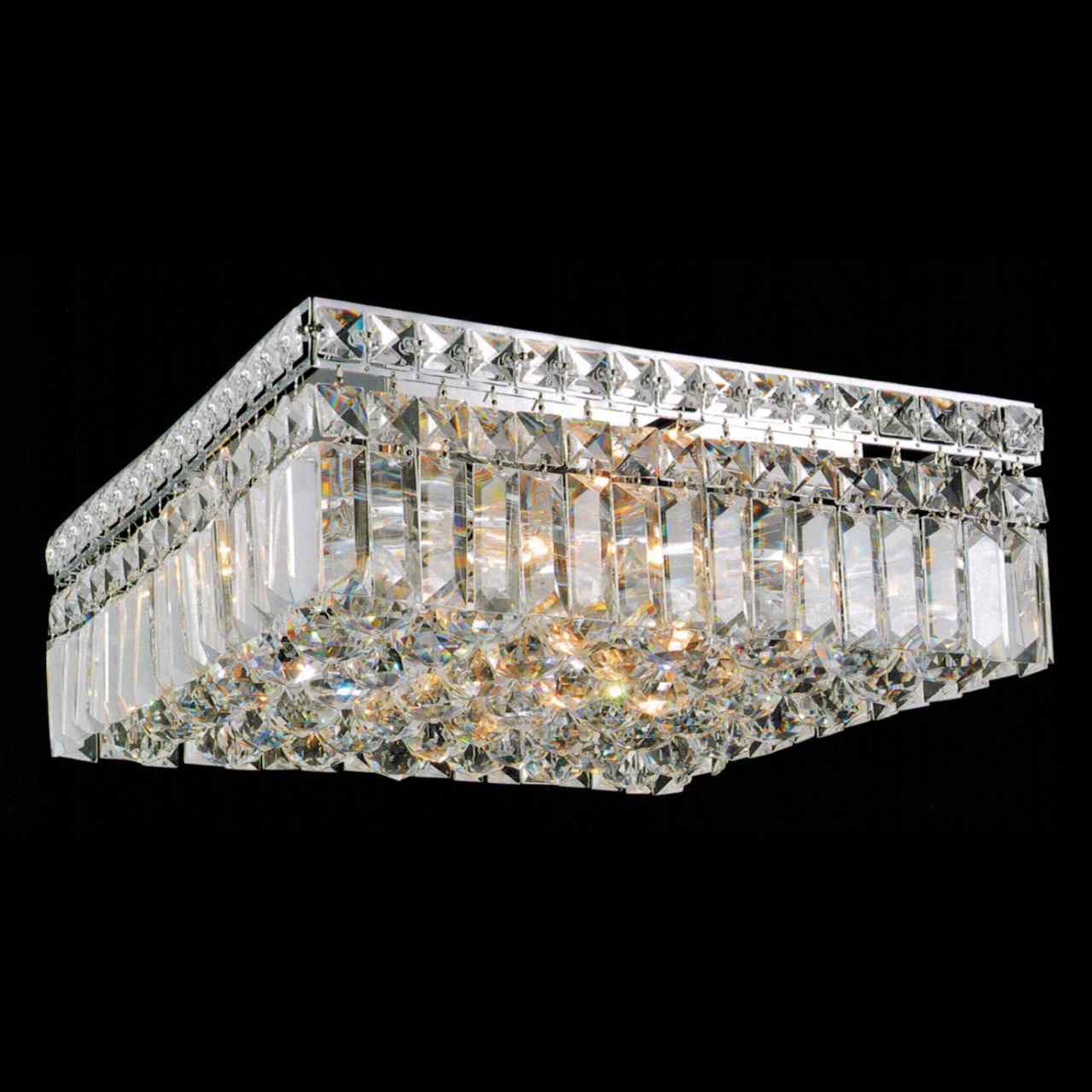 Rectangular crystal ceiling light LED Flush Mounted Bedroom Dining Room chandelier