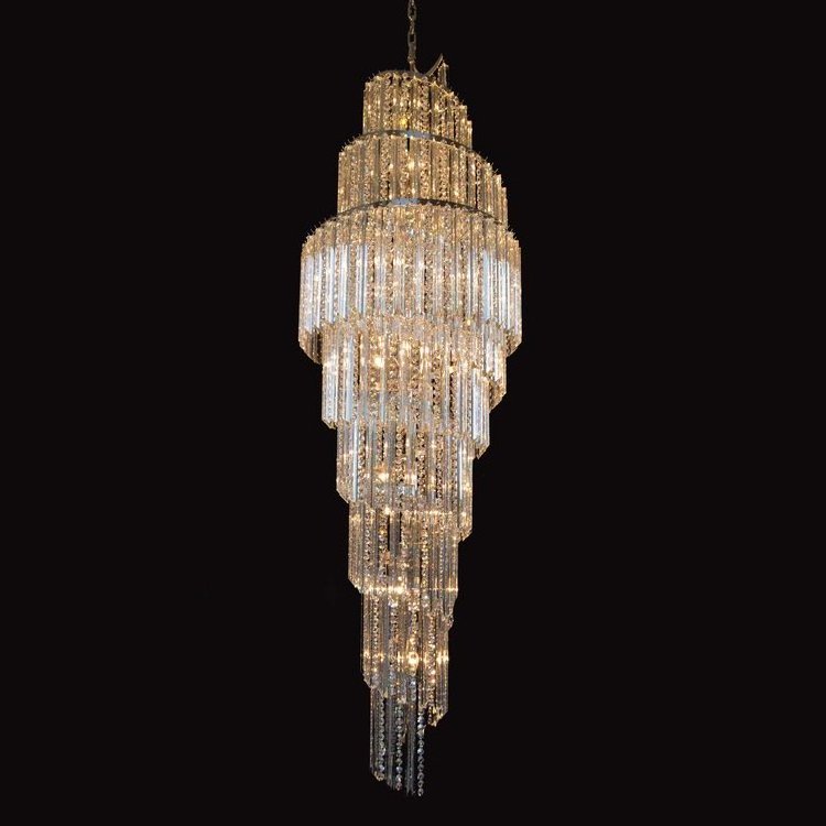 K9 crystal chandelier luxury hotel Lobby lighting pendant lights for staircase high ceiling