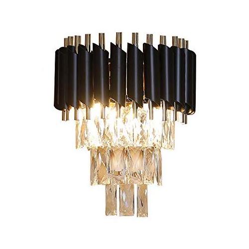 Bed Side Wall Light Bedroom Wall Lamps LED Bedroom living Room Residential Black Crystal Wall Light Sconces