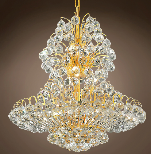 Antique Gold Big lighting Dubai Hanging Hotel Luxury Energy saving Crystal Chandelier Light For Foyer Entryway