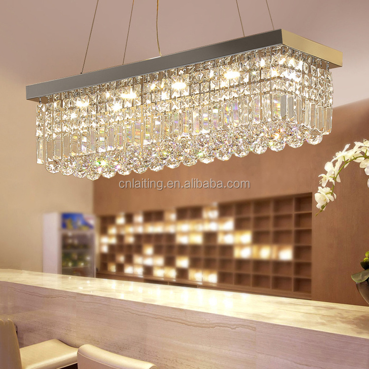 Modern Luxury Clear Black Polished Nickel Finish Pendant Light Living Room Decorative Brass K5 Crystal Chandelier