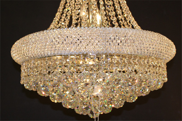 Wholesale custom New pendant lights European Gold Empire Luxury Crystal Chandelier For Wedding Hall &Hotel Home