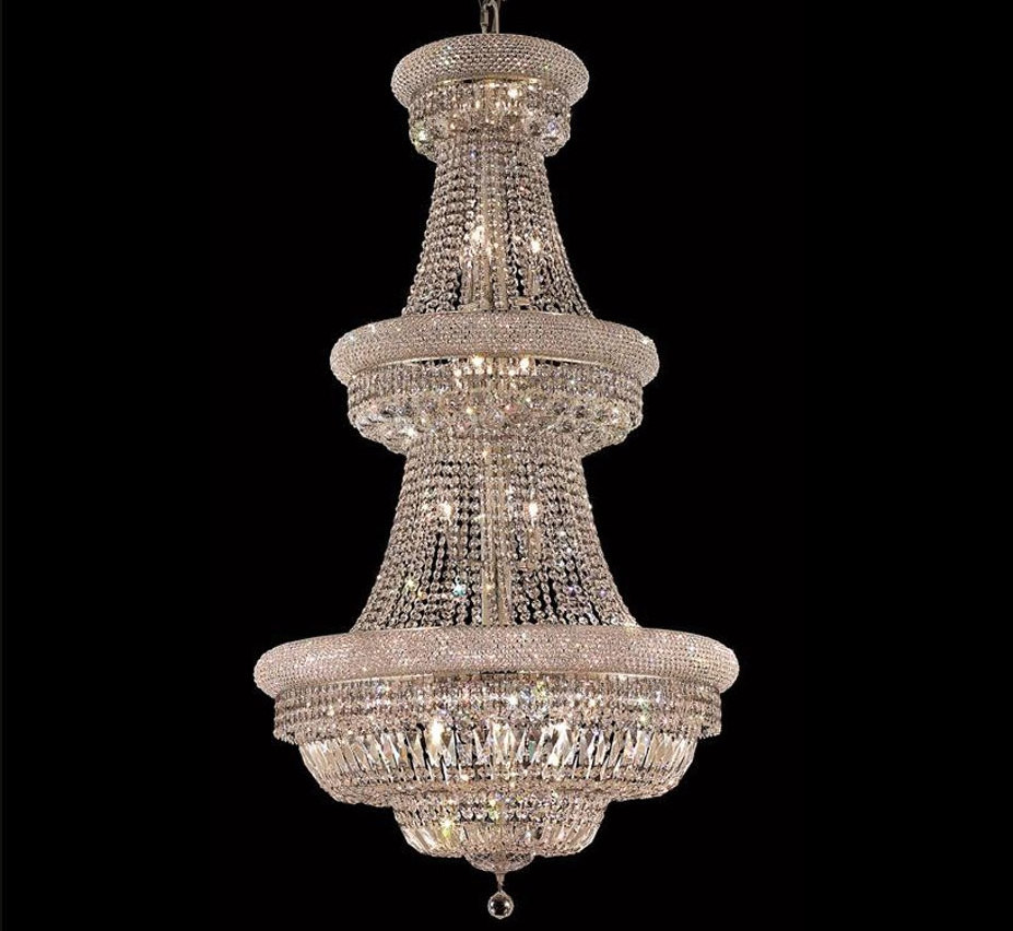 Luxury 3-tier Golden Crystal Chandelier with Chain Traditional Hotel Home LED Modern Nordic Island Led Pendant Light AC 85-265V