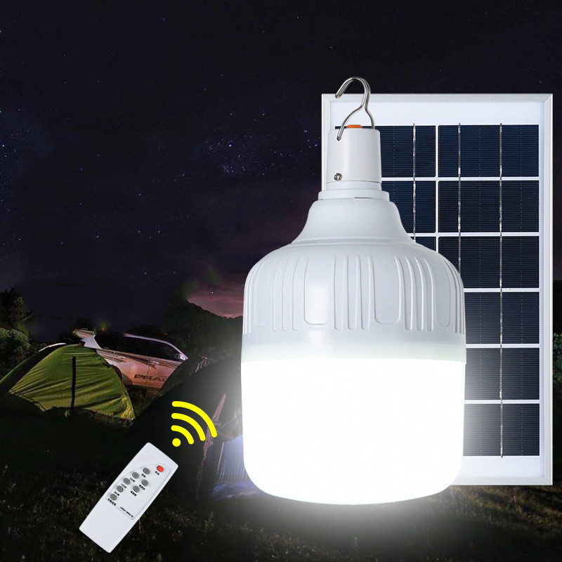 Rechargeable Solar Emergency Light Remote Control Energy Saving 50w 100w Led Solar Emergency Bulb