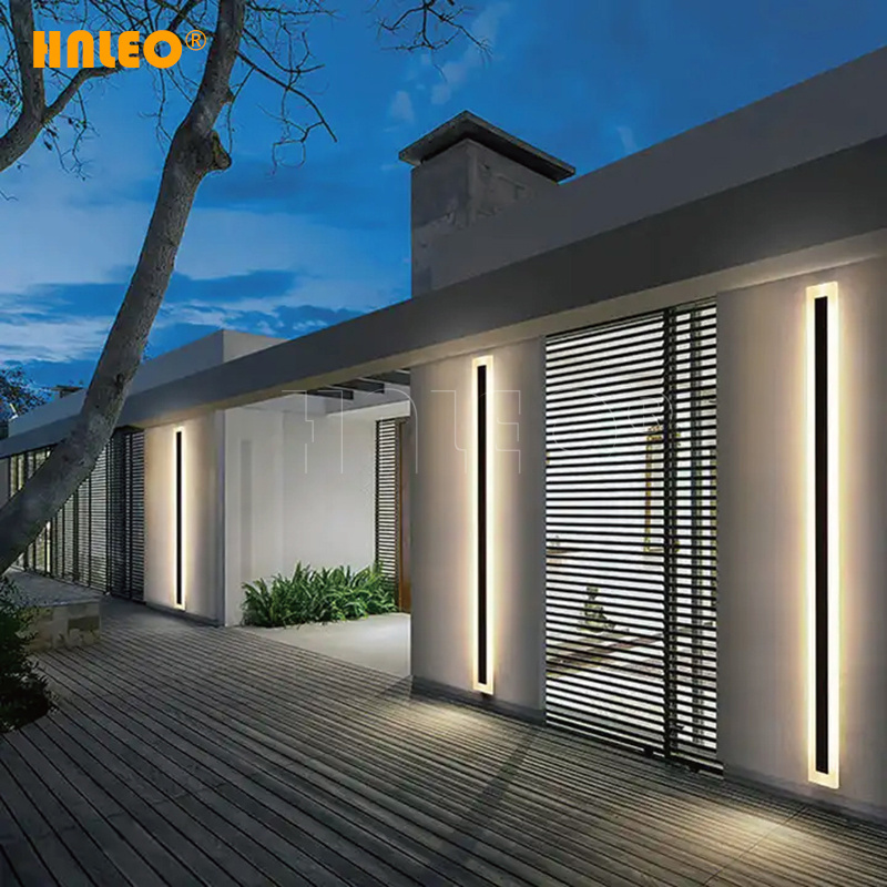 Exterior Waterproof Garden Gate Pathway Long Modern Outdoor Sconce Lights Wall Mounted LED Outside Light Wall Light Led