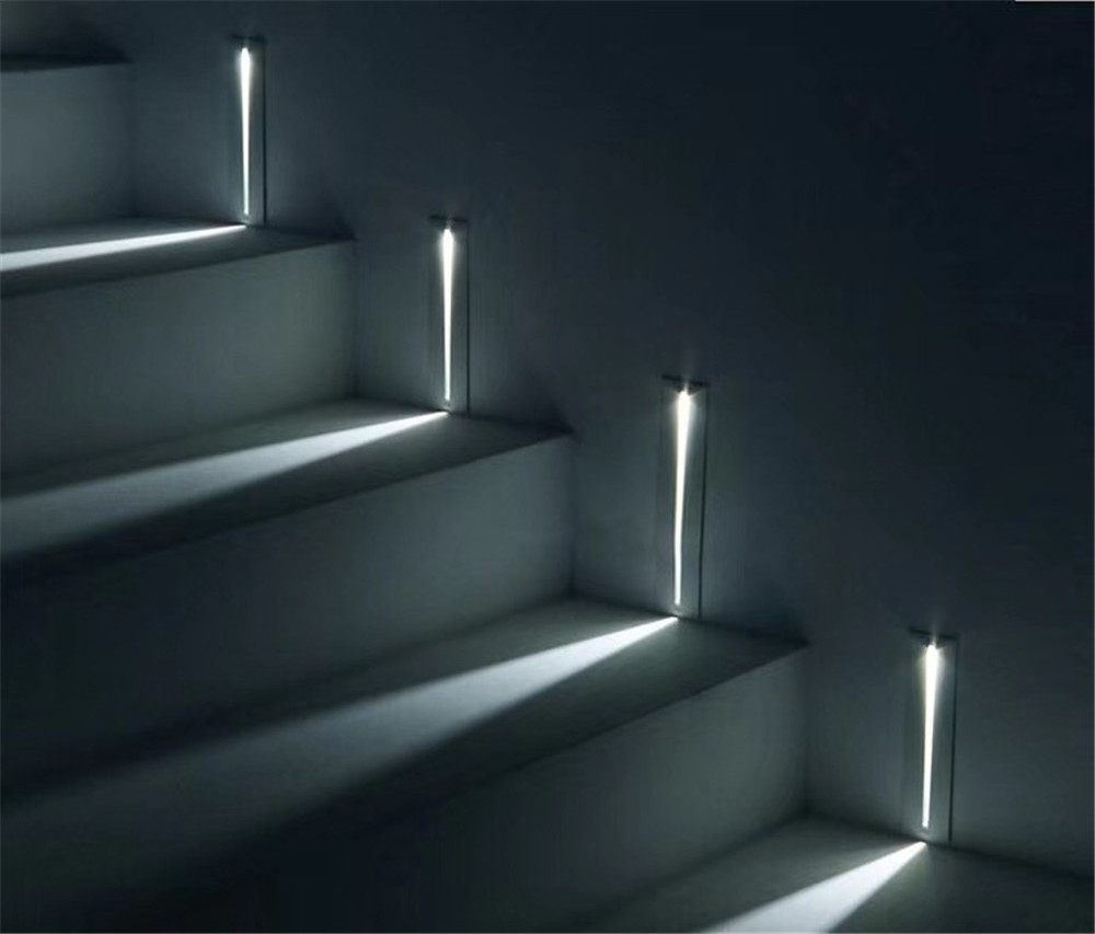 3W Aluminum Led Stair Step Light IP20 Human Body Induction Motion Sensor Recessed Wall Sconce Indoor