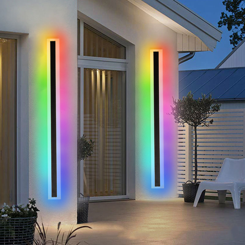 Exterior Waterproof Garden Gate Pathway Long Modern Outdoor Sconce Lights Wall Mounted LED Outside Light Wall Light Led