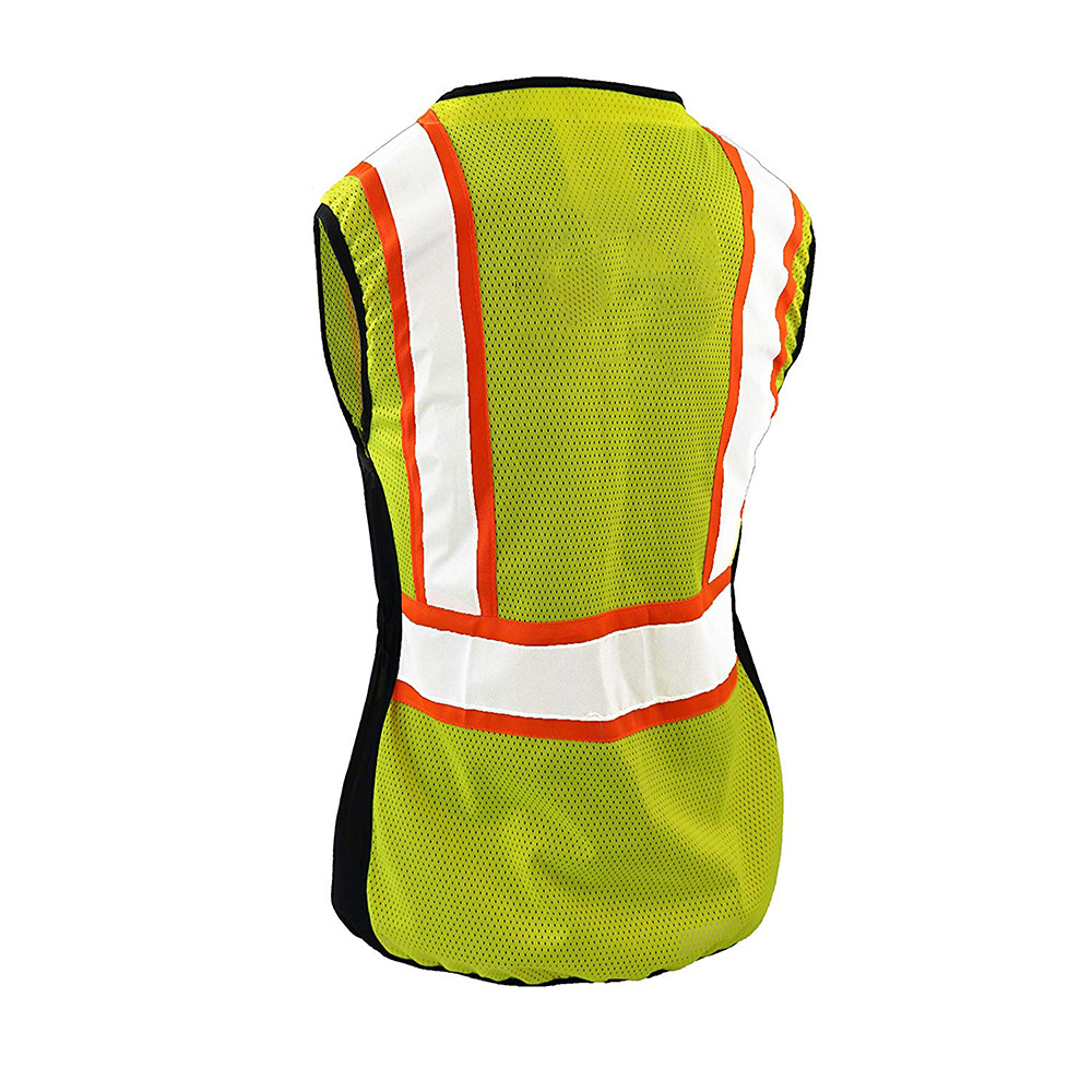 ZUJA Women Back Breathable Mesh 9 Pockets High Reflective Slim Fit Safety Vest