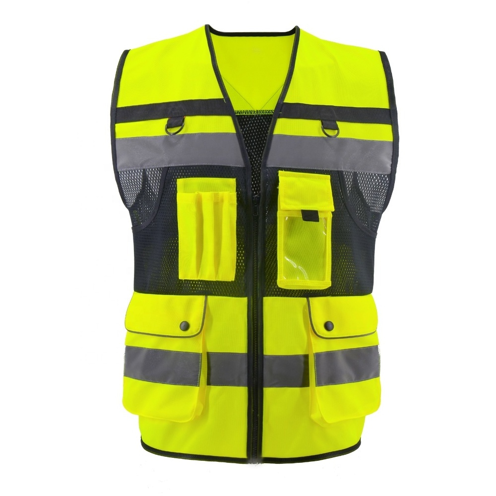 ZUJA Hi Vis In Stock Safety Vest Custom High Visibility Men's High Reflective Safety Workwear RTS Hivis Vest