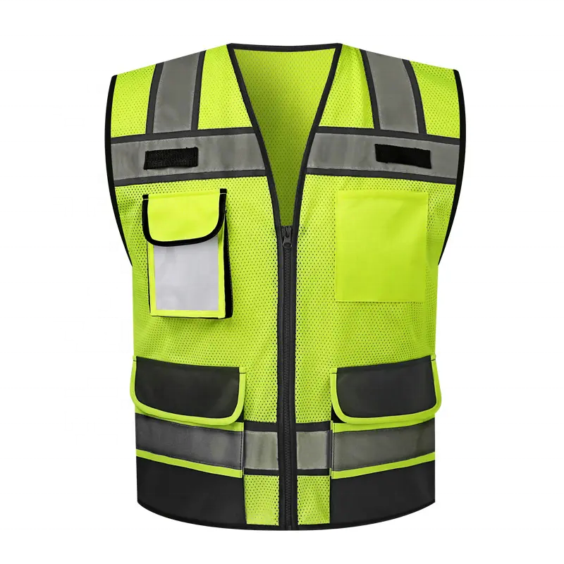 ZUJA High Visibility Vest Construction Clothes Reflective Safety Clothing Work Clothes Men Vest